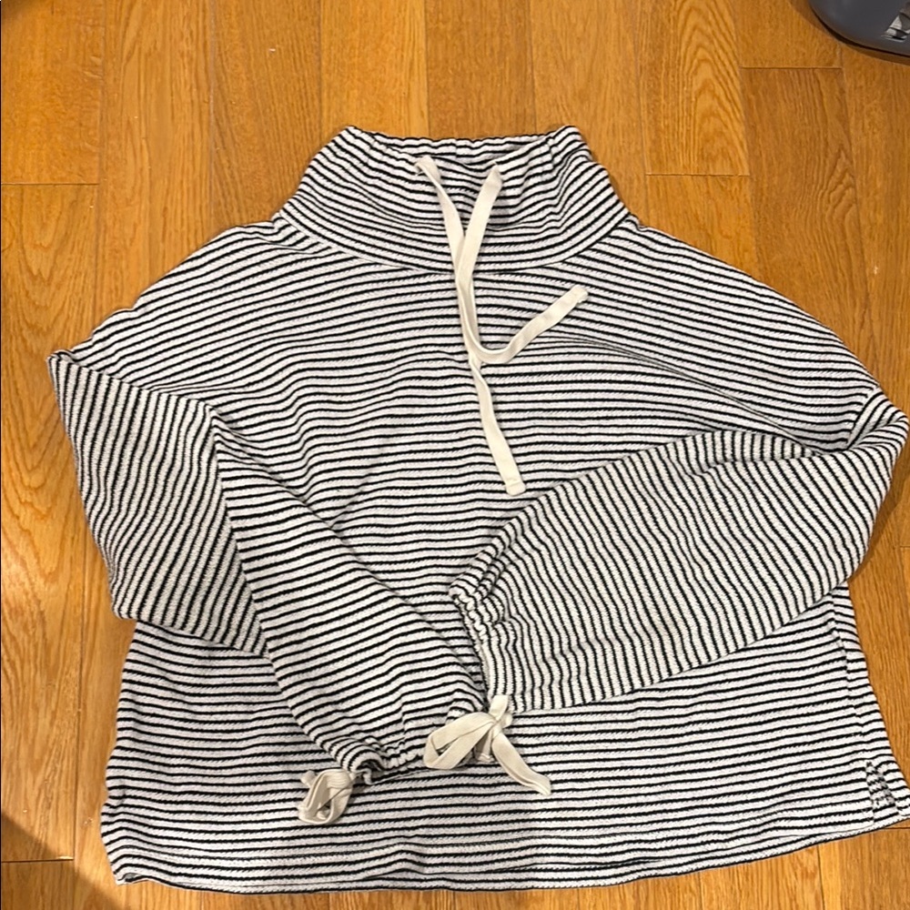 Madewell Striped Mock Neck Sweatshirt